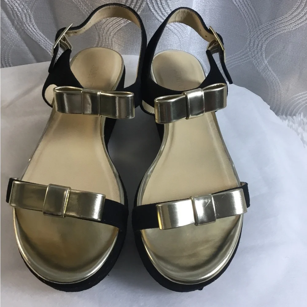 Jimmy Choo Women's Black & Gold Bow Sandals